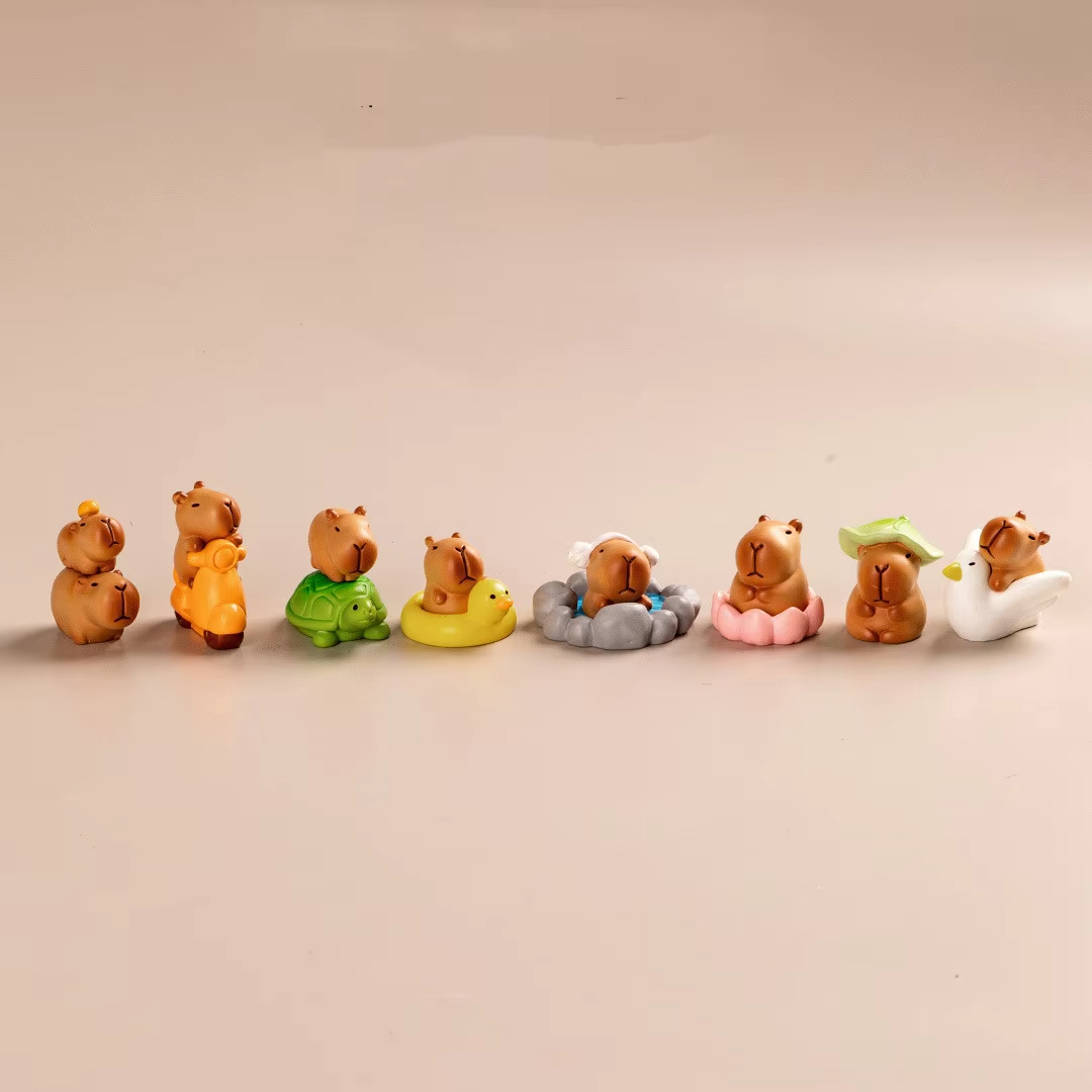 Desk Setup Nature - 13PCS 소형 컬렉션 미니 Capybaras 데스크