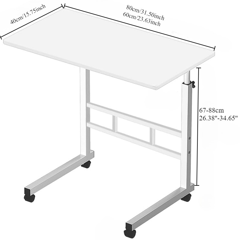 범용 바퀴가있는 침대 옆 책상 대형 테이블 조절 가능한 - Desk Setup Maker 리뷰 및 가격