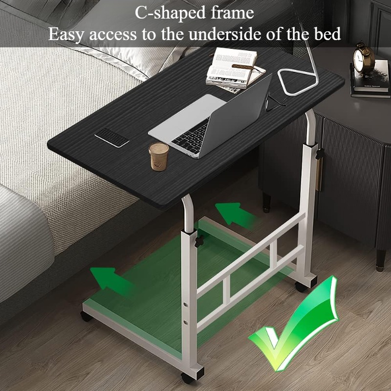 범용 바퀴가있는 침대 옆 책상 대형 테이블 조절 가능한 - Desk Setup Maker 리뷰 및 가격