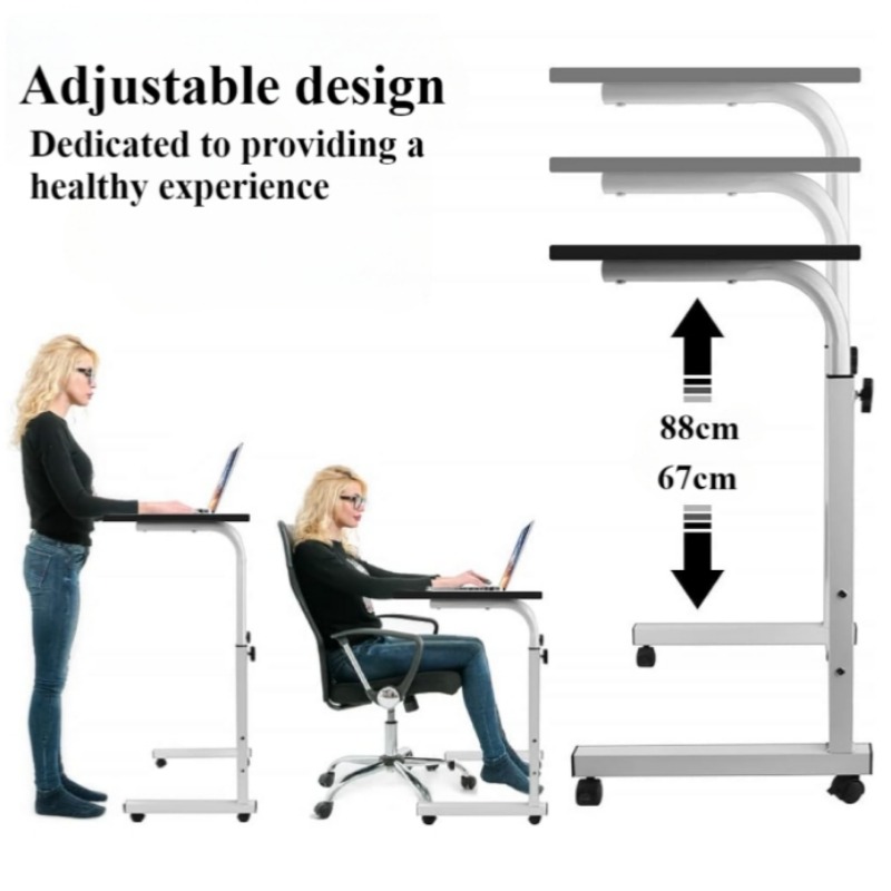 범용 바퀴가있는 침대 옆 책상 대형 테이블 조절 가능한 - Desk Setup Maker 리뷰 및 가격