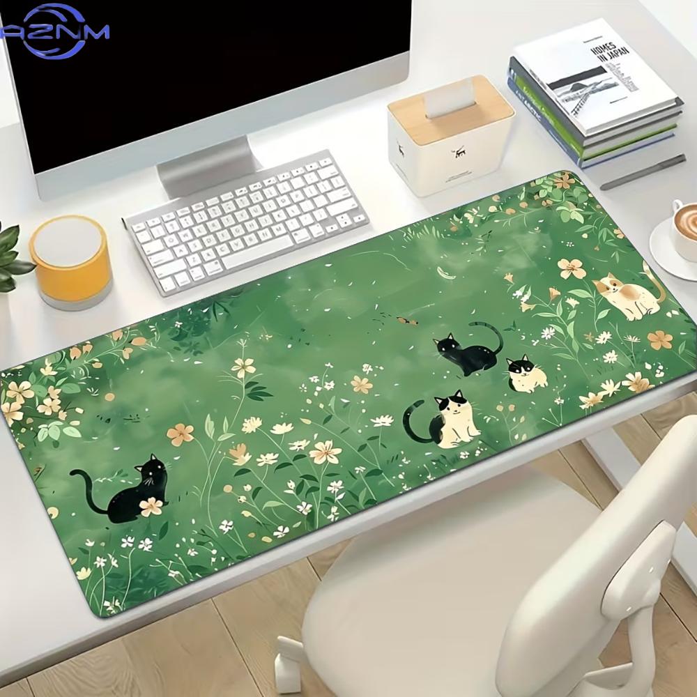 꽃무늬 고양이 디자인 대형 게이밍 마우스 패드, 미끄럼 - Desk Setup Designer 리뷰 및 가격