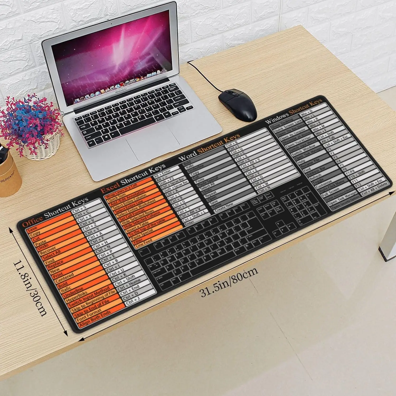 스타일리쉬한 사무실 단축키 참조 대형 마우스 패드, 미 - Desk Setup Reference 리뷰 및 가격